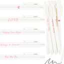 Ctosree 50 Pcs Bridal Shower Pens Wedding Pens for Guest Book Black Ink Retractable Ballpoint Pen for Bridal Shower Proposal Bachelor Slumber Party Women(Rose Gold Word, Elegant)