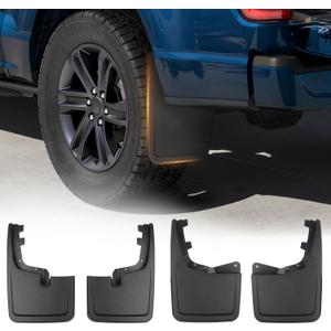 2025 Upgraded Mud Flaps for 2021-2026 Ford F150 Accessories Mudguards All Weather F150 Mudflaps No-Drill Front and Rear-Black,4 Pc. (Not fit Raptor Models)