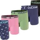 5 x Volcom Mens Boxer Briefs 5-Pack - Cotton Stretch Ultra Soft Fly-Front Boxer Brief Underwear (L, 36-38)