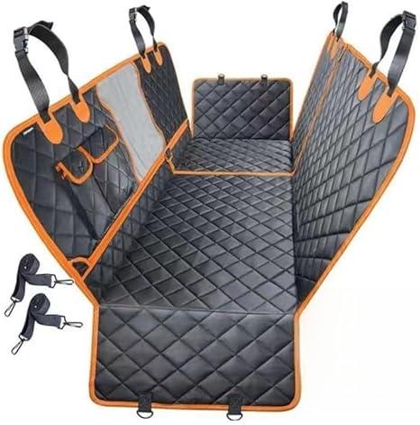 M/P Dog car seat Cover for Pets 100% Waterproof Seat Cover Hammock with Mesh Window 600 D Heavy Duty Scratch Proof Nonslip Durable Soft Back seat Cover for Cars Trucks and SUVs seat Covers