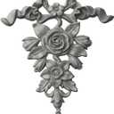 Ekena Millwork 8 1/2"W x 9"H x 3/4"P Versailles Ribbon and Rose Drop Onlay