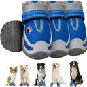 SlowTon Dog Shoes for Large Dogs - Mesh Breathable Dog Boots for Hot Pavement Summer Winter Snow, Anti-Slip Reflective Dog Booties Paw Protector for Outdoor Walking, Indoor Hardfloors(Blue,6) (#6 (width 2.6 inch) for 52-68 lbs)