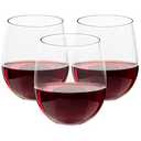 FOCUSLINE 20 Pack Plastic Wine Glasses Stemless, 12 Oz Crystal Clear Disposable Wine Cups, Reusable Plastic Wine Glasses for Parties Weddings, Shatterproof Recyclable and BPA-Free