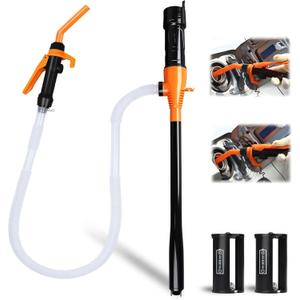 Portable Power Battery Pump, Fuel Transfer Pump Battery Operated Electric Siphon Pump for Gas, Fuel, Diesel, Water Transfer 2.4 GPM, Extra Long Hose, Flow Control Nozzle, Quick Control Flow and Stop
