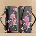 Crossbody Wallet Case for iPhone 17 Pro Max 6.9", Magnetic Detachable PU Leather Case with RFID Blocking Card Holder, Wristlet & Shoulder Strap, Flip Zipper Clutch Purse for Women - Black F