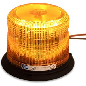 ECCO LED Beacon 6.5 Inch LED Beacon Warning Flash Amber Light High-Intensity 3 Bolt Mount 12V 48V 11 Flash Patterns for Industrial Vehicles Applications Tractor Forklift Excavator, 