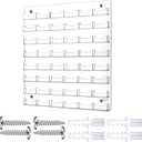 Hillban Acrylic Business Card Holder Wall Mount Clear Sticker Display Rack Multiple Card Holders Clear Acrylic Organizing Sticker Display Stand Pre Drilled(48 Pockets)