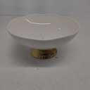 Ceramic Fruit Bowl, 10 Inch Decorative Pedestal Bowl with Golden Feet, Large Modern Footed Vegetable Basket for Kitchen Counter, Dining Table, Home Decor