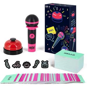 Party Game-Ultimate Music Trivia Challenge for 2-10 Players, New Music Version of Family Card Game,125 Lyric Cards, Microphone & Games Board, Perfect for Adults & Music Lovers' Games Night