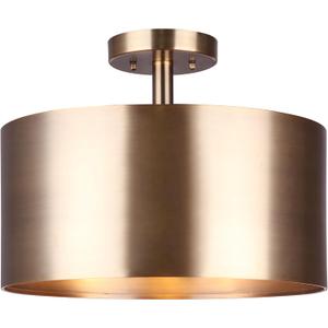 Canarm Lola 3-Light Semi-Flush Mount Ceiling Light, 15-Inch Gold Finish, Used 60W Bulbs, Easy Installation, Contemporary Lighting for Bedroom or Living Room