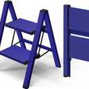 Taranta 2 Step Ladder,Aluminum Lightweight Folding 2 Step Stool with Anti-Slip Wide Pedal,330lbs Capacity Step Ladder for Household,Kitchen,Office - Blue