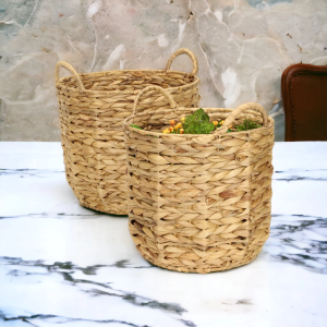 Straw Baskets Set of 3 (14×13, 12.5×11, 11.5×9 in)
