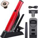 Handheld Vacuum Cordless,15KPA High Power Suction,USB Quick Charge,Car Vacuum Cleaner with Storage Dock,Lightweight Rechargeable Dust Buster with Crevice Tool Pet Brush Hand Vac for Home,Red