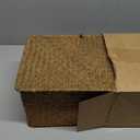 Set of 4 Seagrass Basket with Lids Rattan Wicker Storage Basket Handwoven Decorative Storage Boxes with Lids Multipurpose Woven Basket Bins for Shelf Closet (Orange)