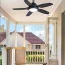 Fanbulous 42 Inch Waterproof Outdoor Ceiling Fan with Lights and Remote,IP65 Hanging Gazebo Fan with 3CCT 6-Speed DC Motor,Black Wet Rated Plug in Ceiling Fan with Cord for Patios Porch Pergola