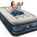 iDOO Luxury Twin Air Mattress with Built in Pump, 18" Raised Comfort Blow up Mattress, Inflatable Mattress for Guests & Home, Air Bed, colchon inflable, Upgraded Four Chamber Technical Airbed