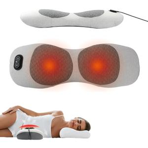 Smooth Spine Triple Fusion Back Massager, Vibration Massageback Massager with Heat & Adjustable Traction, Ergonomic Design with Adjustable Height Lower Back Pain Relief & Deep Tissue Relaxation