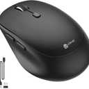 iClever MD165 Dual Mode Wireless Mouse, Bluetooth Type-C Rechargeable Mouse, 2.4G Wireless Computer Mice with USB Receiver, 3 Device Connection for Windows 7/8/10, Mac, iOS, Android