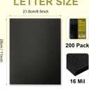 HOUYEE 200 Pack 16 Mil Poly Binding Covers,Sand Texture Binding Presentation Covers,8.5x11 Inches,Letter Size,Black,Square Corners,Un-Punched