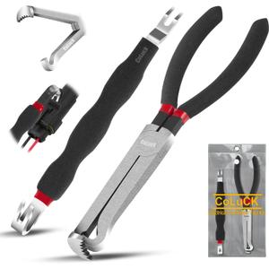 Electrical Disconnect Pliers 37960, Connector Separator 13120, Automotive Electrical Connector,Plug Pliers,Terminal Removal Tool,Fuel Line Petrol Clip Pipe & Hose Disconnect Tools (Straight, Black)