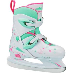 Lake Placid Boys Nitro 8.8 Adjustable Ice Skates (Large (4-7), White/Mint)