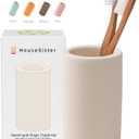 Organic Diatomite Toothbrush Toothpaste Makeup Brushes Razors Holder Bathroom Countertop Organizer Stand Cup Organizer (Beige)
