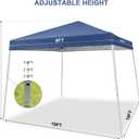 Canopy Tent, 10x10 Outdoor Canopies Slant Legs with Carrying Bag, Canopy Tent Sun Shade for Beach, Deck, Backyard, Garden, Patio (Blue), 11 feet