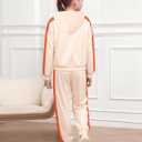 Fuermos Kids Girls Clothes 2 Piece Outfits Colorblock Casual Hoodies Long Sleeve Fashion Sweatshirts and Sweatpants (9-10 Years, Apricot)