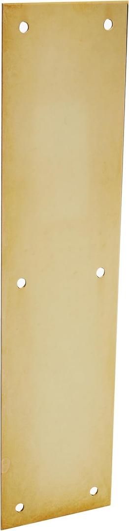 Baldwin 2121 3 Inch x 12 Inch Solid Brass Square Edge Push Plate, Non-Lacquered Brass
