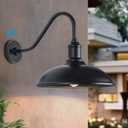 15 Inch Large Outdoor Farmhouse Barn Lights, Dusk to Dawn Gooseneck Lights, Vintage and Rustic Style Porch Lights for House, Patio Or Garage.