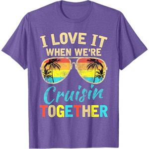Cruise Ship Vacation Friends Buddies Couples Girl I Love It T-Shirt. Small, Purple Heather