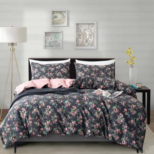 Jane yre King Duvet Cover Set Floral Soft 100% Cotton 3 Pieces Bedding Set Garden Vintage Style Floral King Duvet Cover for All Seasons with Zipper Closure Luxury Soft Breathable Comfy (Pattern0502)