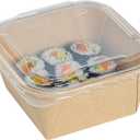 Restaurantware-LIDS ONLY: Matsuri Vision 5.4 x 5.4 x 0.7 Inch Lids For Sushi Containers, 100 Airtight Lid - Containers Sold Separately, No-Fog Design, Clear Plastic Covers, For Sushi Boxes