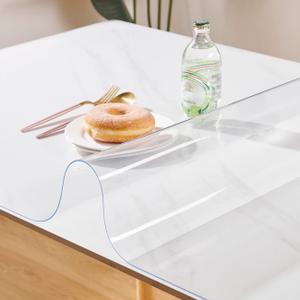 Clear Table Cover Protector 60 x 80 Inch, 1.5mm Vinyl Desk Cover