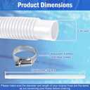 Pool Pump Replacement Hose for Above Ground Pools, 4 Pack 1.25 x 59 Inch Filter Pump Hose, Compatible with Intex Filter Pump 607, 637, 330GPH, 530GPH, 1,000GPH, Includes 8 Metal Clamps, White