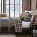 Eddie Bauer - Full/Queen Quilt Set, Premium Cotton Reversible Bedding with Matching Shams, Patchwork Luxurious Bedding Set (Classic Patchwork Green, Full/Queen)