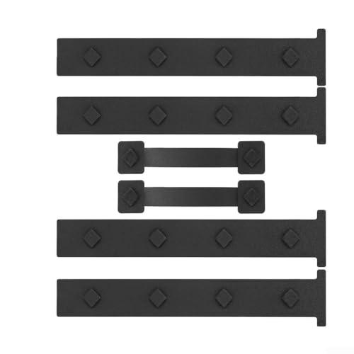 Floweringbeter Garage Door Handles And Hinges Set, Weather Resistant ABS Construction, Classic Carriage House Style, 12 Pieces Suitable For Metal Doors(Black)