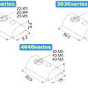 2 x M8 T-Slot Nuts Spring-Loaded Roll-in for 4040 Aluminum Extrusion - 30 Pcs Carbon Steel Half Round T-Nuts Fasteners