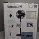 BLACK+DECKER 16 Inches Stand Fan with Pedestal Base, Height Adjustable Pedestal Fan with Remote and Touch Control Panel, Free Standing Fan with 90-Degree Oscillating and 3-Speed Settings, Black
