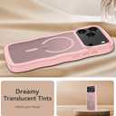 SunStory Compatible with iPhone 17 Pro Case with HD Screen Protector, [Compatible with MagSafe] Cute Wave Translucent Matte Phone Case for iPhone 17 Pro (Pink)