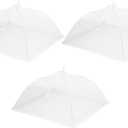 uxcell 3 Pcs Large and Tall Food Covers 15" Mesh Food Covers for Outdoors Collapsible Food Protector Covers Tent for Parties Outdoor Picnics BBQs, White