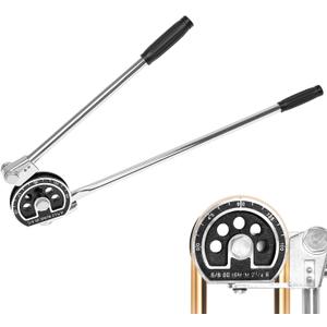 QWORK Manual Pipe Tube Bender, Only for 5/8" OD Soft Copper/Aluminum/Stainless Steel Pipes, 180 HVAC Copper Aluminum Tube Bending Tool Roller Type Pipe Bender