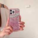for iPhone 13 Pro, Cute 3D Butterfly Glitter Case 6.1"  Plated Slim Protective Cover with Camera Protection, Drop-Resistant Bumper for Women and Girls (Pink)