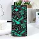 for Samsung Galaxy S24 Ultra Case, Pattern Slim Liquid Silicone Anti Slip for Galaxy S24 Ultra Phone Case 6.8 inch, Handsome Black