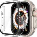 3 x Misxi 2 Pack Hard PC Case Built in Tempered Glass Compatible with 49mm Apple Watch Ultra 3 (2025) / Ultra 2 / Ultra, Thin Protective Case with Screen Protector for iWatch, Cover with Button, Transparent