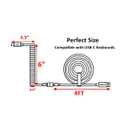 Pro Coiled Keyboard Cable, Double-Sleeved Mechanical Keyboard Cable with 5Pin GX16 Aviator, 1.2m USB A to USB Type C (Light Green)