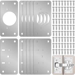 12-Pack Cabinet Hinge Repair Kit - Hinge Fixing Plates for Kitchen, Cupboard, Locker, Cabinet Doors