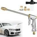 Brass High Pressure Power Washer,Heavy Duty Garden Hose Nozzle,Turn Any Hose into a High Pressure Water Cleaning Jet for Garden Spray,Car Wash & Pet Shower
