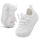 relxfeet Toddler Boys Girls Shoes Little Kids Sneakers Lightweight Breathable Slip on Walking Tennis Shoes 12.0 White