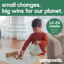 Compostic Compostable Gallon Bags (100 Count) Bulk Pack Resealable Zip-Seal, Plant-Based, Home Compostable, Freezer Safe, BPA-Free, Non-Toxic, GMO-Free Food Storage Bags